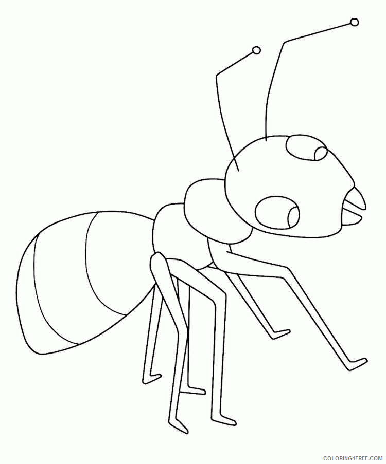 Ant Coloring Page Printable Sheets Big Ant Animal 2021 a 1568 Coloring4free