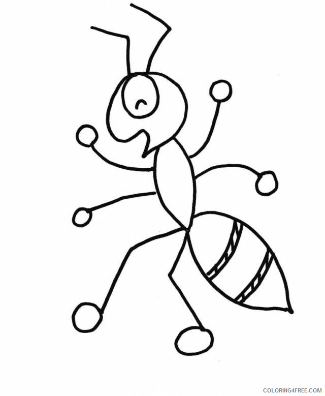 Ant Coloring Sheet Printable Sheets New Cartoon Ant Pages 2021 a 1580 Coloring4free