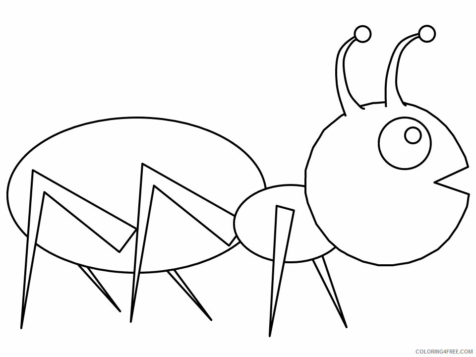 Ants Coloring Page Printable Sheets Printable Ant6 Animals Pages 2021 a 1702 Coloring4free