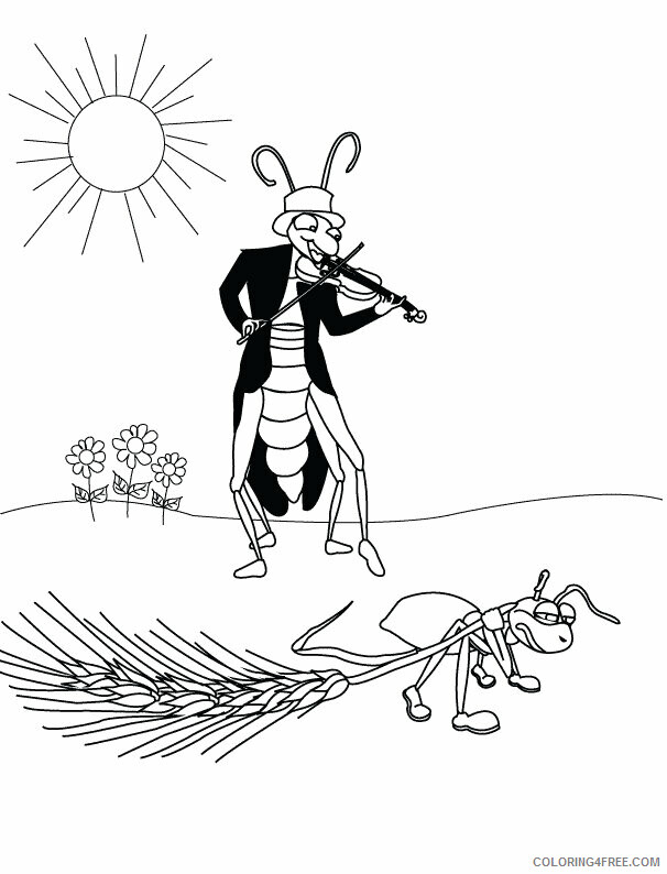 Ants Coloring Page Printable Sheets The Ant and 2021 a 1696 Coloring4free
