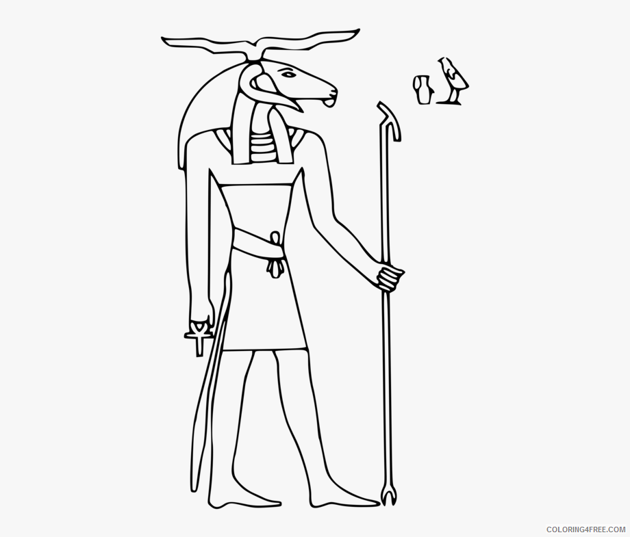 Anubis Coloring Pages Printable Sheets Ancient Egyptian Deities Anubis Horus 2021 a 1705 Coloring4free