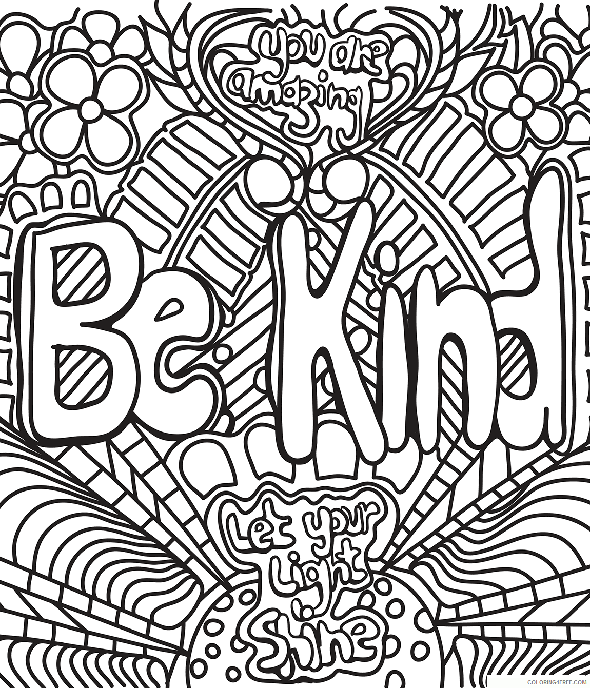Anything Coloring Pages Printable Sheets Be Kind Printable 2021 a 1721 Coloring4free