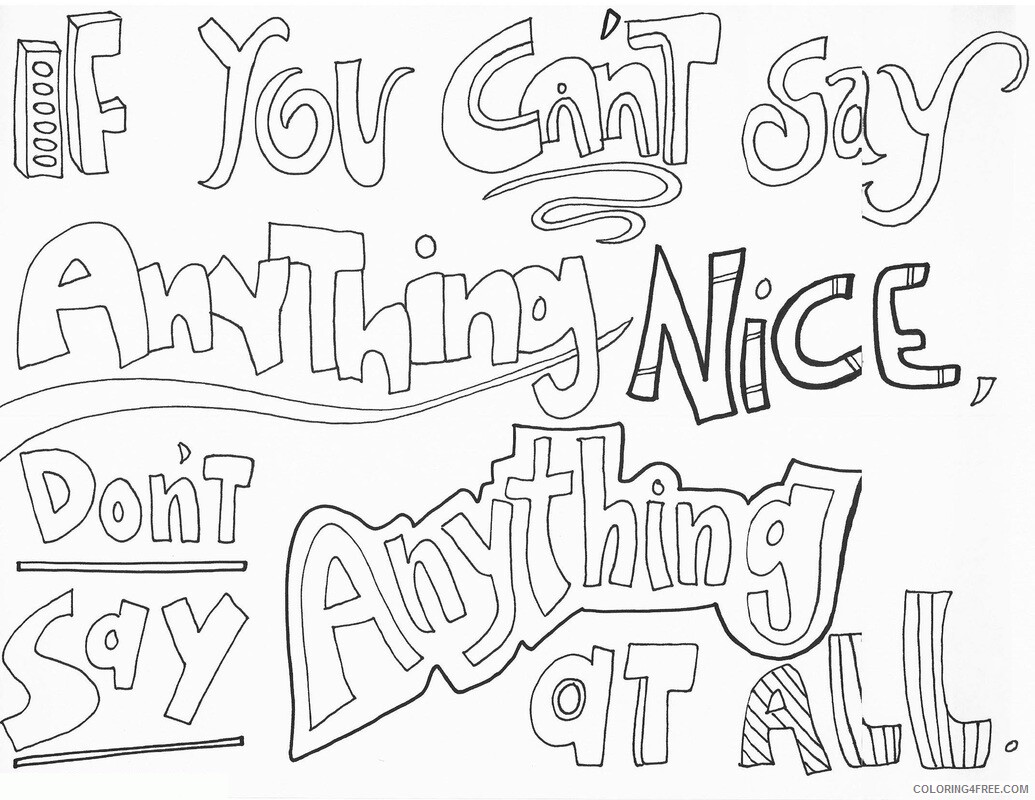 Anything Coloring Pages Printable Sheets No Bullying Classroom 2021 a 1726 Coloring4free