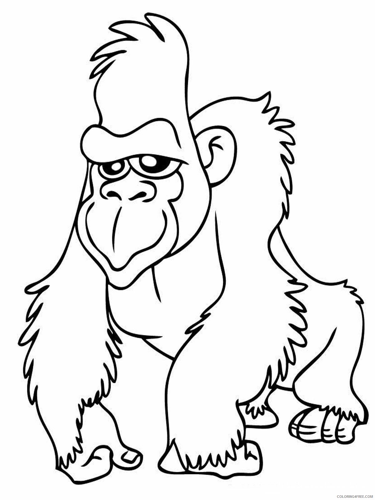 Ape Coloring Page Gorilla Printable Sheets Ape Head Coloring 2021 a 1732 Coloring4free