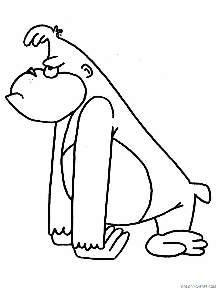 Ape Coloring Page Gorilla Printable Sheets Ape Kids Colouring 2021 a 1729 Coloring4free