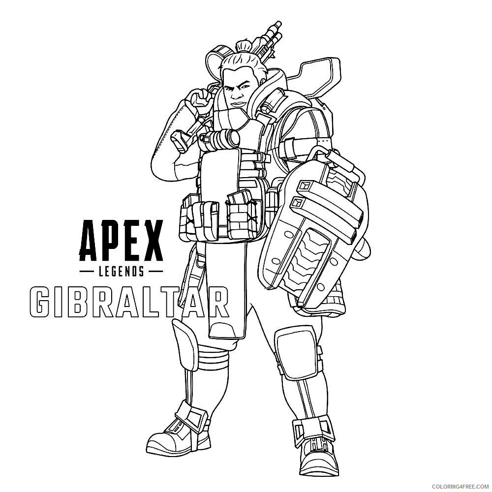 Apex Legends Coloring Pages Printable Sheets Apex Legends Gibraltar 2021 a 1742 Coloring4free