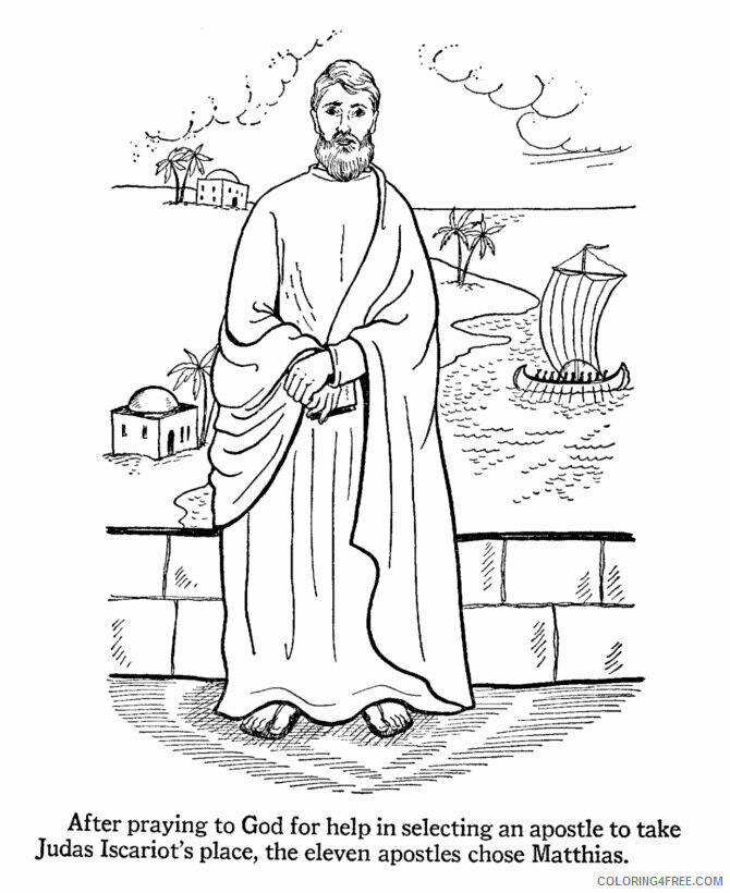 Apostle Paul Coloring Pages Printable Sheets matthias Colouring jpg 2021 a 1781 Coloring4free