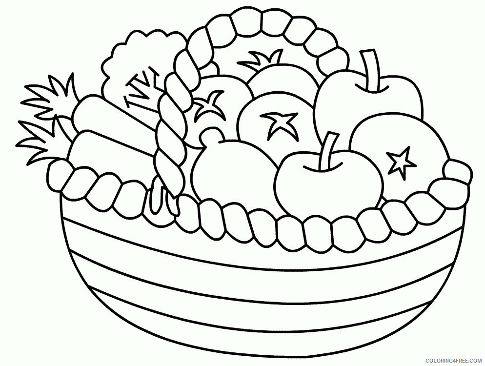Apple A Fruit or Vegetable Printable Sheets a basket of fruits Colouring 2021 a 1803 Coloring4free