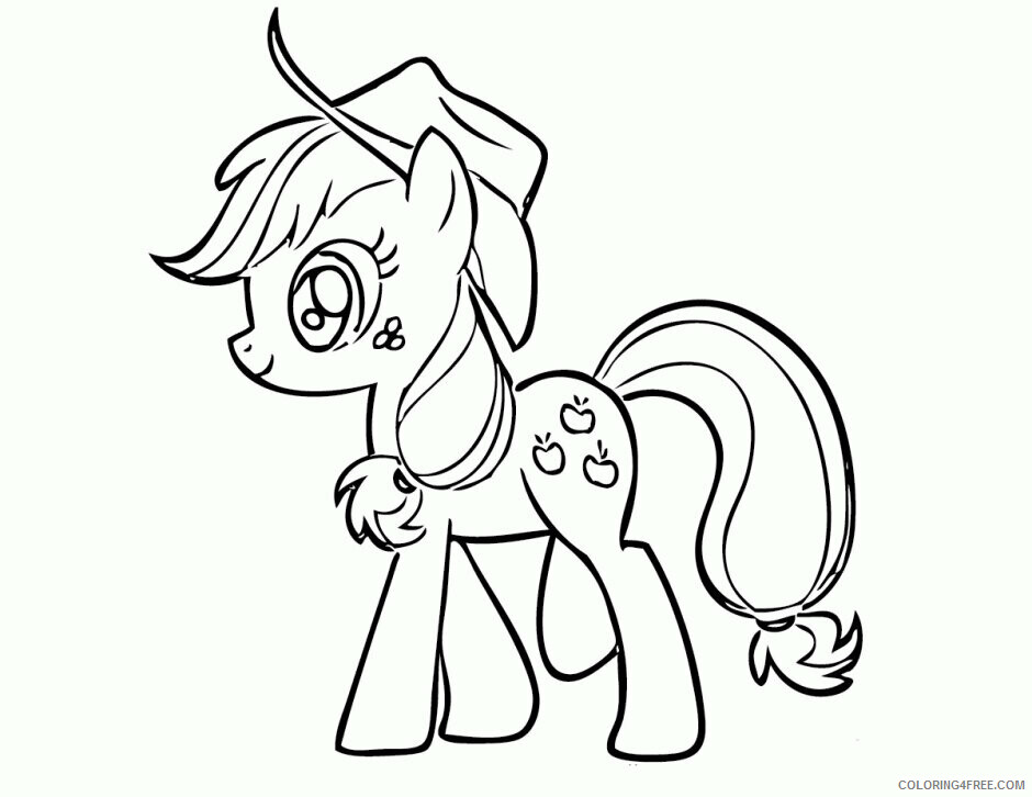Apple Bloom Coloring Pages Printable Sheets Sweet My Little Pony Applejack 2021 a 1836 Coloring4free