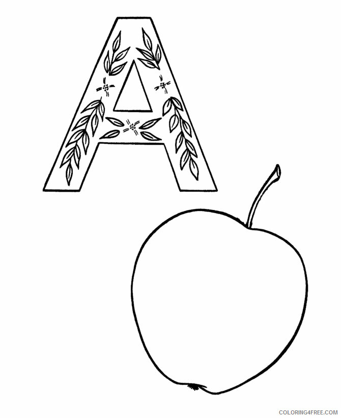 Apple Color Printable Sheets ABC Alphabet Sheets ABC 2021 a 1848 Coloring4free
