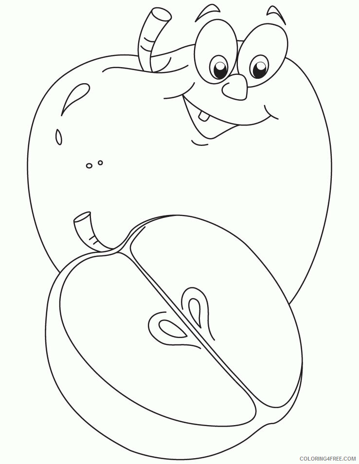 Apple Coloring Pages for Kids Printable Sheets Apple and a half of 2021 a 1903 Coloring4free