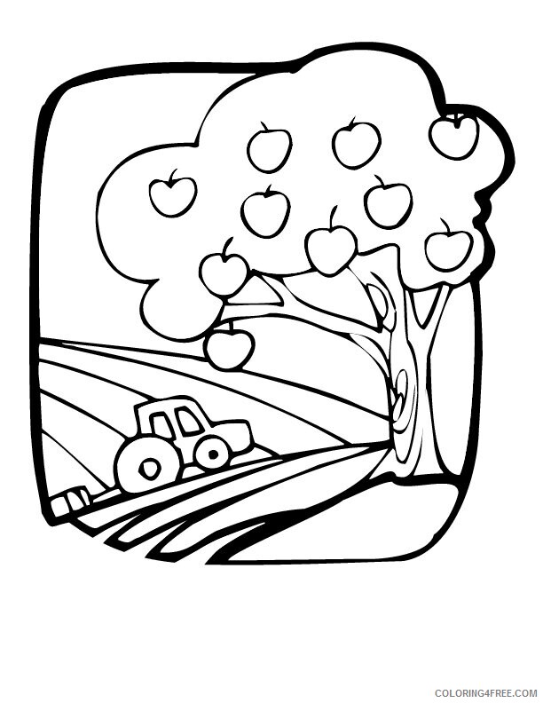 Apple Coloring Picture Printable Sheets Apple Tree Page Printable 2021 a 1937 Coloring4free