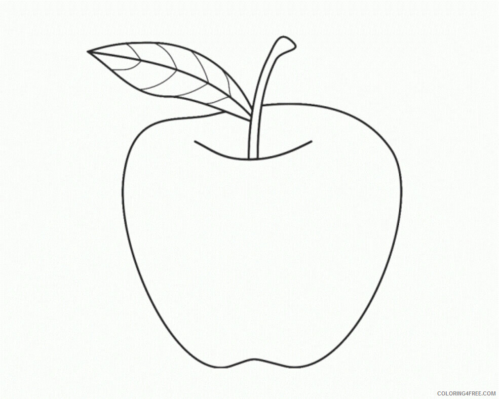 Apple Coloring Picture Printable Sheets Download Preschool Apple Fruit 2021 a 1943 Coloring4free