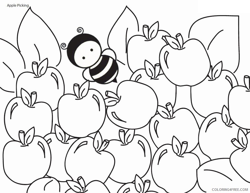Apple Coloring Pictures Printable Sheets bumble of joy Apple Picking 2021 a 1954 Coloring4free