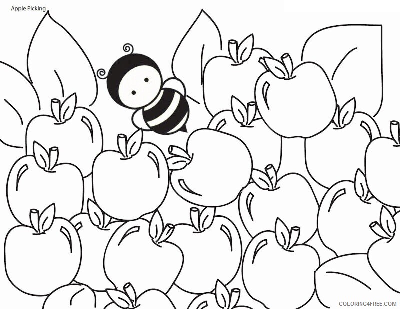 Apple Coloring Printable Sheets bumble of joy Apple Picking 2021 a 1895 Coloring4free