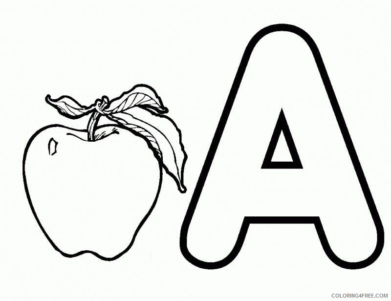 Apple Fruit Images Printable Sheets Letter A And Apple Fruit 2021 a 1986 Coloring4free