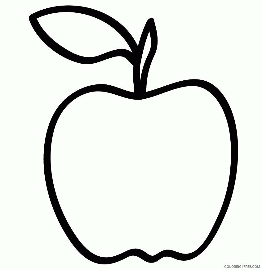 Apple Outline Coloring Page Printable Sheets Apple Templates To Print 2021 a 1997 Coloring4free