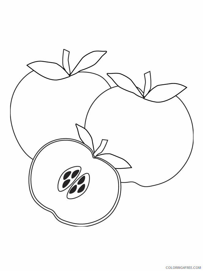 Apple Outline Coloring Page Printable Sheets Apples Best Coloring 2021 a 1998 Coloring4free