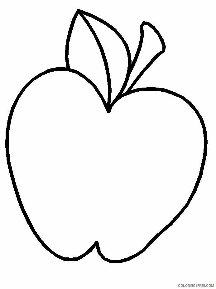 Apple Outline Coloring Page Printable Sheets Pictures Of Apples To Color 2021 a 1999 Coloring4free
