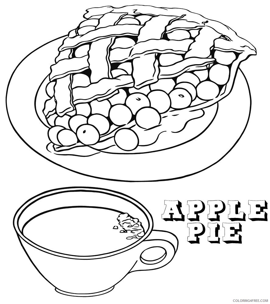 Apple Pie Coloring Page Printable Sheets Pie pages 2021 a 2016 Coloring4free