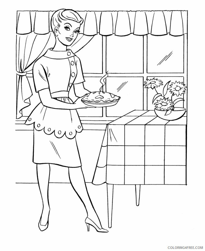 Apple Pie Coloring Pages Printable Sheets Thanksgiving Dinner Page Sheets 2021 a 2026 Coloring4free