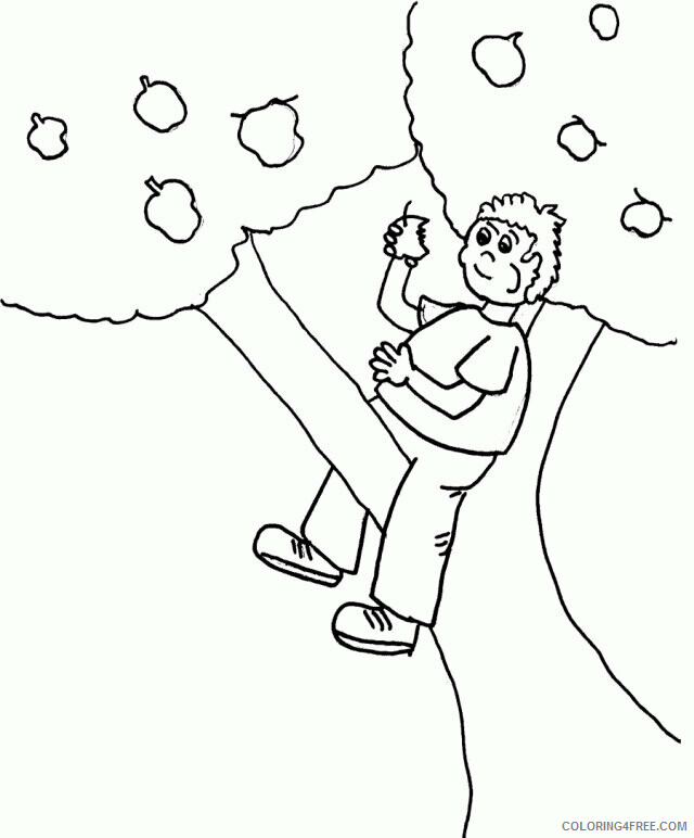 Apple Tree Coloring Page Printable Sheets Sweet The Boy Relax In 2021 a 2039 Coloring4free