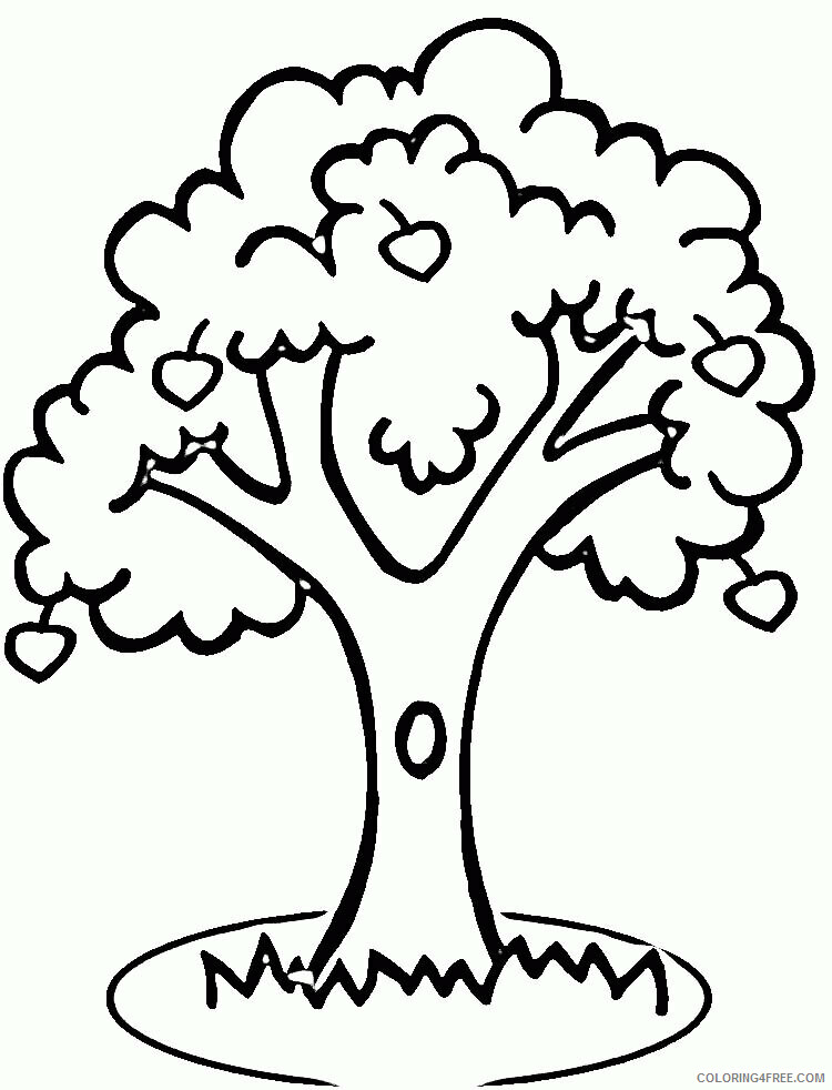 Apple Tree Coloring Pages Printable Sheets Apple Tree Online Super 2021 a 2043 Coloring4free