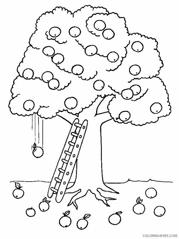 Apple Tree Coloring Sheet Printable Sheets Free fall for 2021 a 2049 Coloring4free