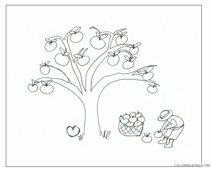 Apple Tree Pictures to Color Printable Sheets Apple Tree Page Coloring 2021 a 2055 Coloring4free