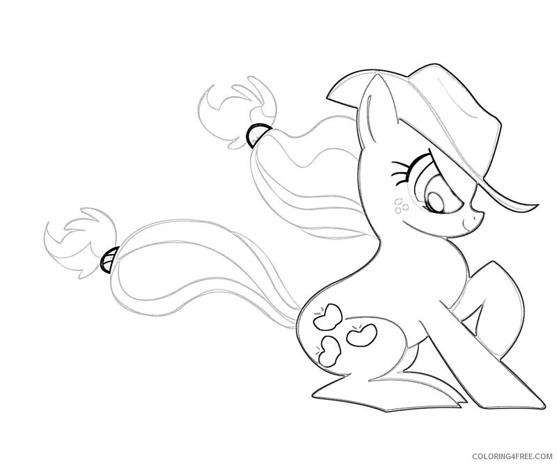 Applejack Coloring Pages Printable Sheets 8 My Little Pony Applejack 2021 a 2065 Coloring4free