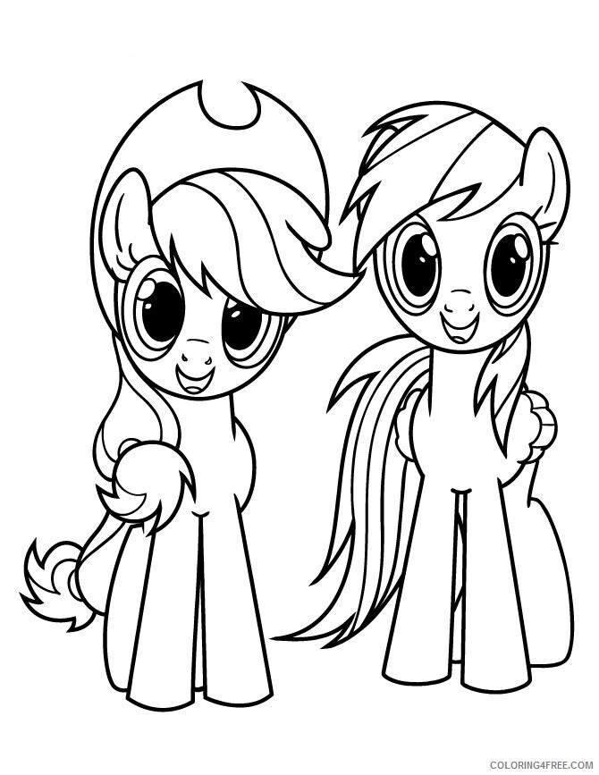 Applejack Coloring Pages Printable Sheets Applejack And Rainbow Dash Coloring 2021 a 2067 Coloring4free