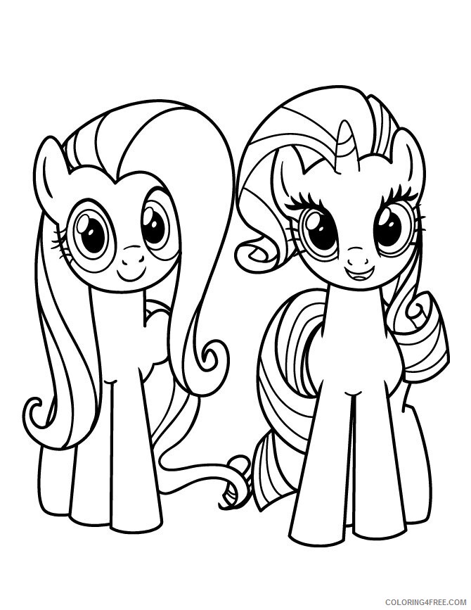 Applejack Coloring Pages Printable Sheets Fluttershy And Rarity Page 2021 a 2073 Coloring4free