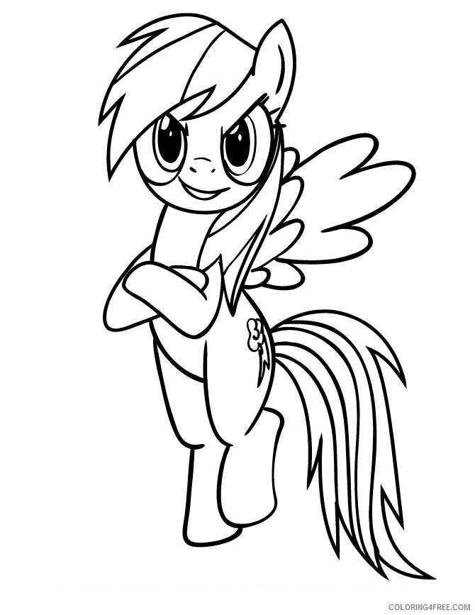 Applejack Coloring Pages Printable Sheets Rainbow Dash Pony Page 2021 a 2092 Coloring4free