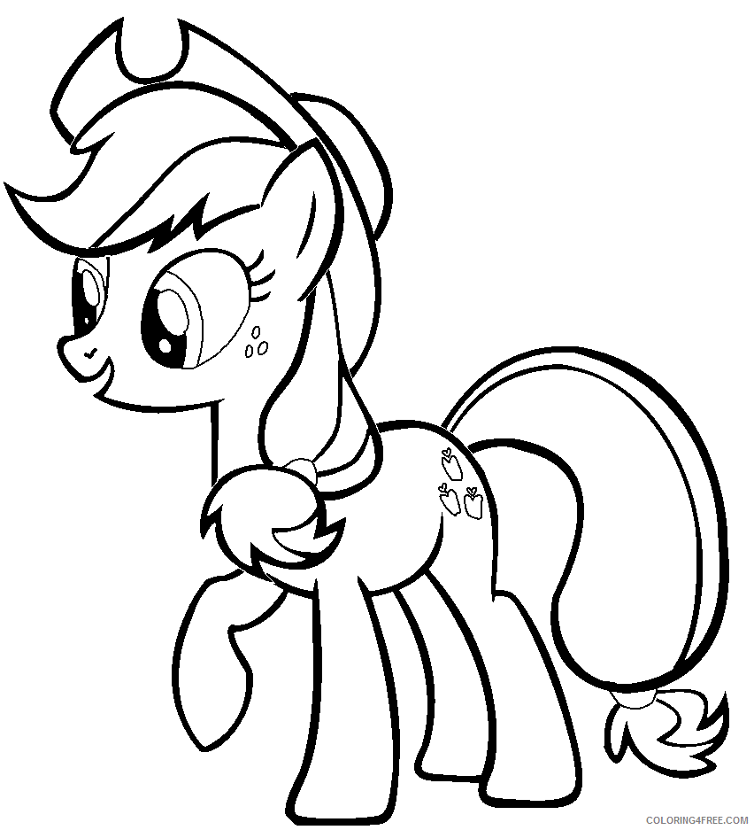 Applejack My Little Pony Coloring Page Printable Sheets My Little Pony Applejack Coloring 2021 a 2105 Coloring4free