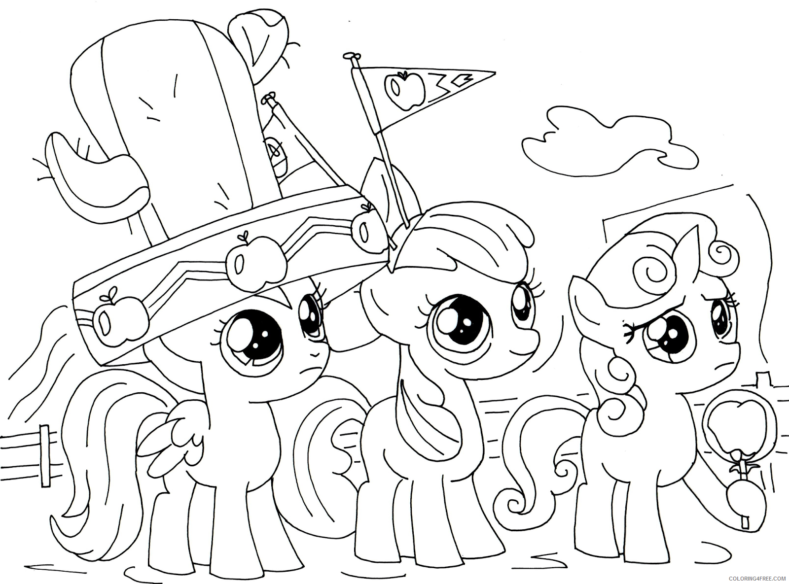 Applejack My Little Pony Coloring Page Printable Sheets My Little Pony Pages 2021 a 2111 Coloring4free