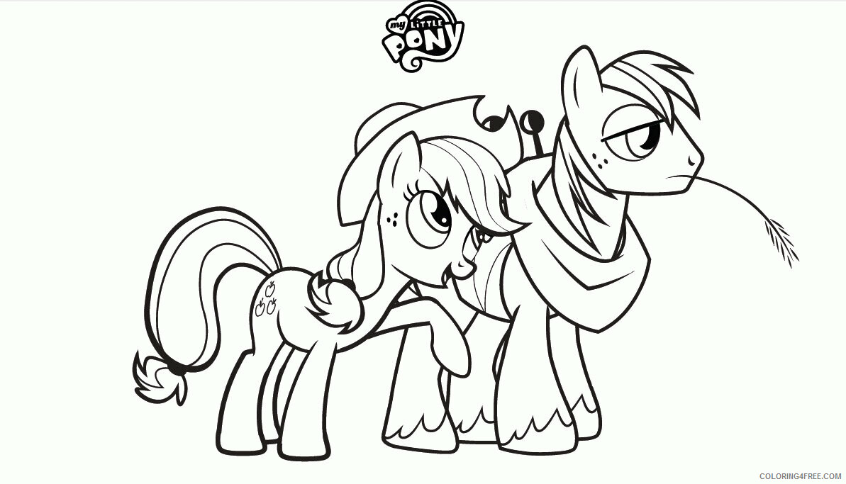 Applejack My Little Pony Coloring Pages Printable Sheets Kids Under 7 My Little 2021 a 2131 Coloring4free