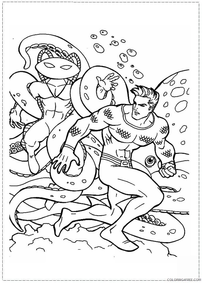 Aquaman Coloring Page Printable Sheets Aquaman page DinoKids org 2021 a 2217 Coloring4free