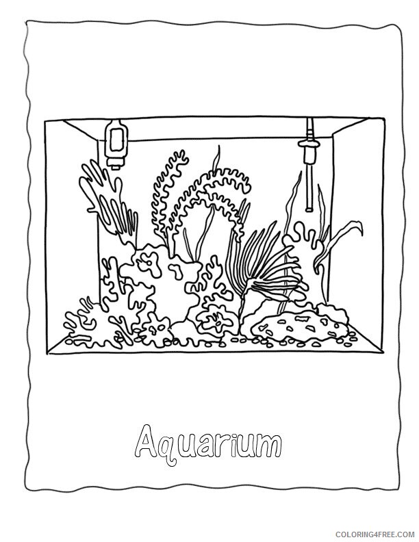 Aquarium Coloring Page Printable Sheets Aquarium Free Marine 2021 a 2242 Coloring4free