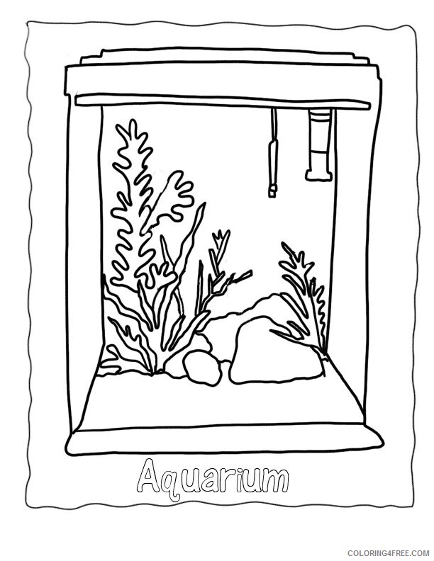 Aquarium Coloring Page Printable Sheets Blank Aquarium Free 2021 a 2243 Coloring4free