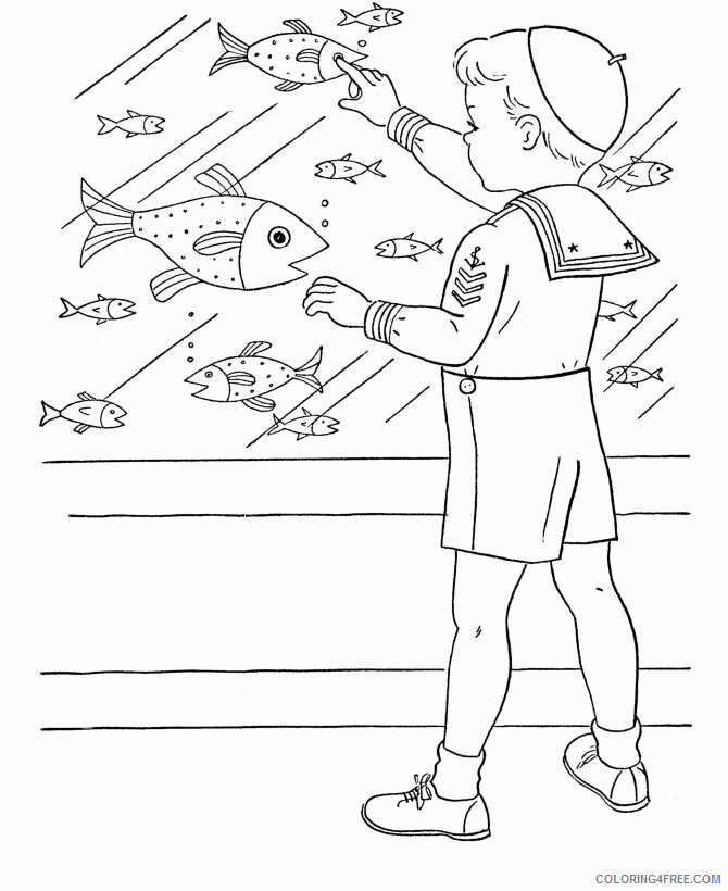 Aquarium Coloring Page Printable Sheets Boy in sailor outfit at 2021 a 2244 Coloring4free