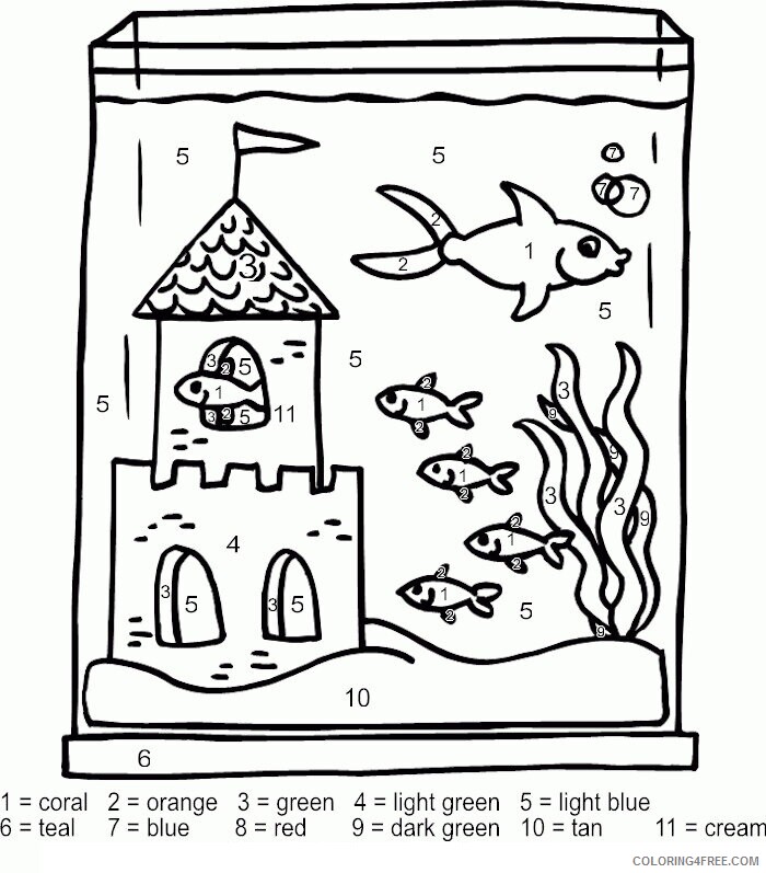 Aquarium Coloring Page Printable Sheets Color by Number Pages 2021 a 2245 Coloring4free