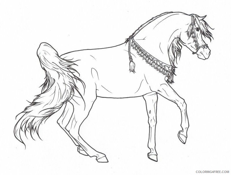 Arabian Horse Coloring Pages Printable Sheets work horses Colouring page 2021 a 2271 Coloring4free