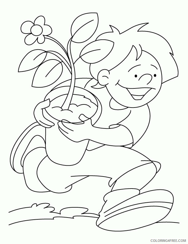 Arbor Day Coloring Pages Printable Sheets A boy running with a 2021 a 2273 Coloring4free