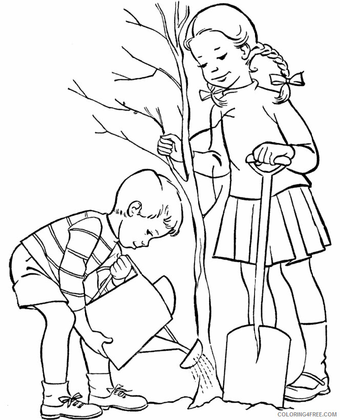 Arbor Day Coloring Pages Printable Sheets Kids Planting Trees Pages 2021 a 2295 Coloring4free