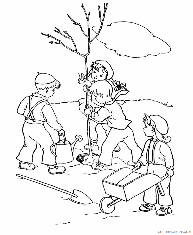 Arbor Day Coloring Pages Printable Sheets National Arbor Day Treehouse 2021 a 2297 Coloring4free