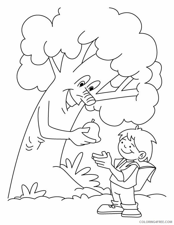 Arbor Day Coloring Pages Printable Sheets Tree giving the fruit to 2021 a 2302 Coloring4free