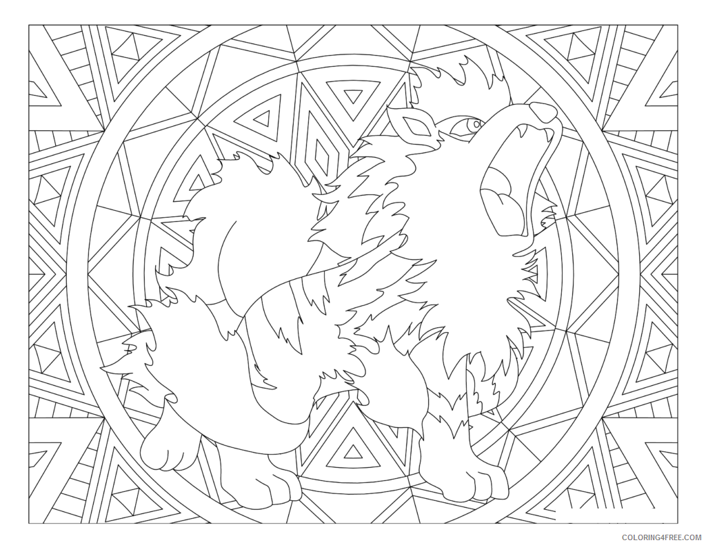 Arcanine Coloring Pages Printable Sheets 059 Arcanine Pokemon Page 2021 a 2305 Coloring4free