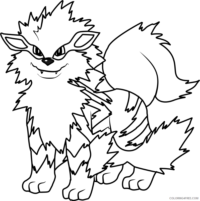 Arcanine Coloring Pages Printable Sheets Arcanine Pokemon Page Free 2021 a 2309 Coloring4free