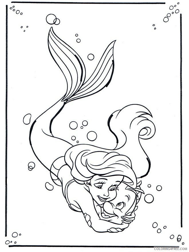 Arial the Mermaid Printable Sheets Ariel Hugging Brimsby Page 2021 a 2403 Coloring4free