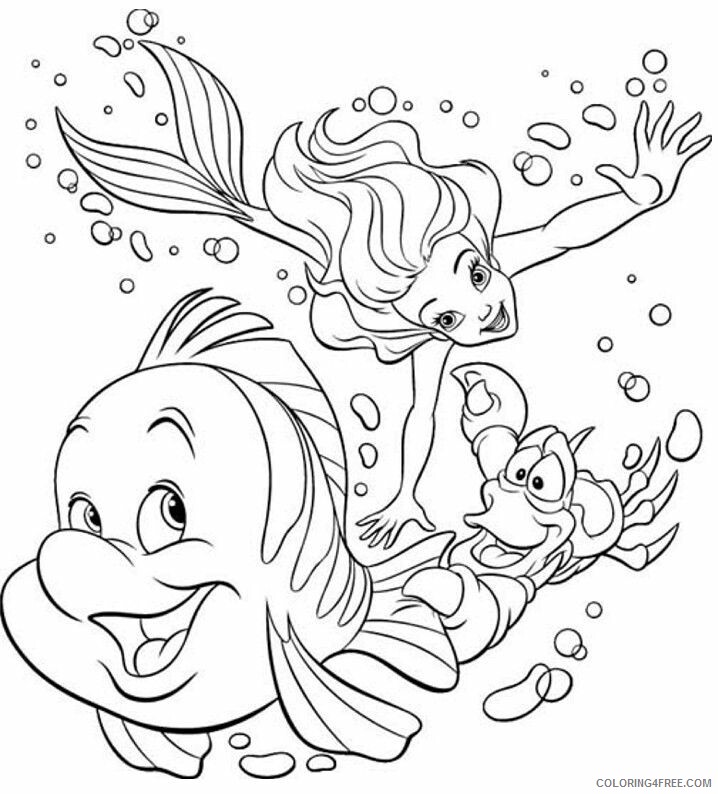 Arial the Mermaid Printable Sheets Free Disneys The 2021 a 2409 Coloring4free